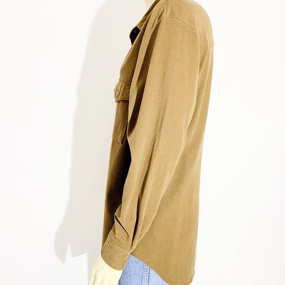 Vintage JONES NEW YORK Cotton Knit Button Down Shirt in Khaki / size Small - Picture 7 of 8